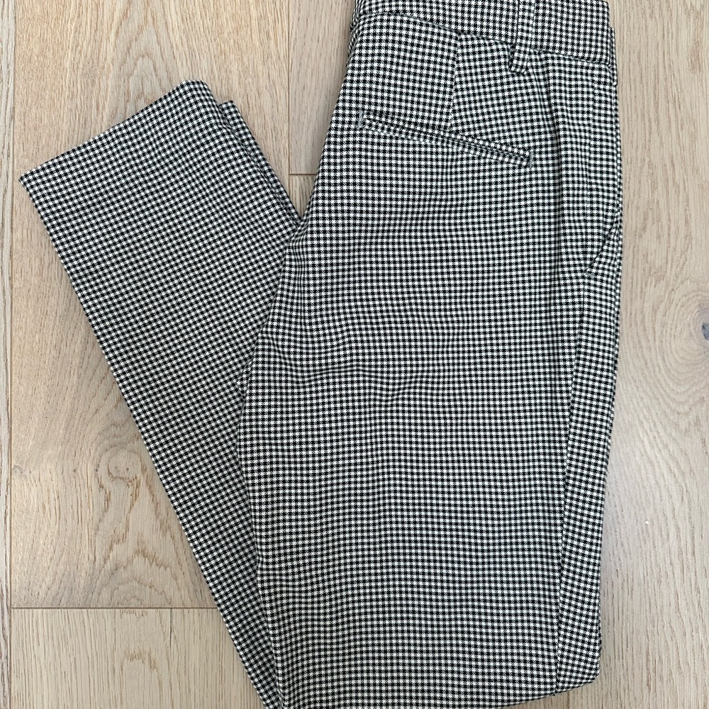 Uniqlo Women's Black and White Gingham Trousers